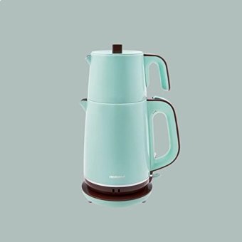 Homend Vintage Royaltea 1736H Çelik Demlikli 2000 W Çelik Gövdeli Mint Yeşili Vintage Çay Makinesi