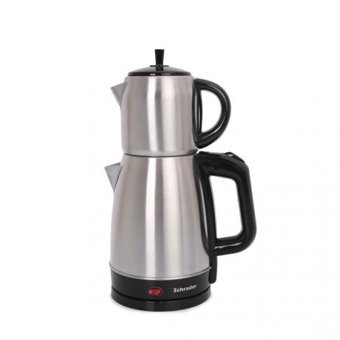 Schrader SCH-1541 Çelik Demlikli 1800 W Çelik Gövdeli İnox Retro Çay Makinesi