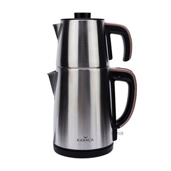 Karaca Dem Keyfi Çelik Demlikli 1650 W Çelik Gövdeli Rose Gold Retro Çay Makinesi