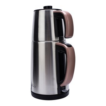 Karaca Dem Keyfi Çelik Demlikli 1650 W Çelik Gövdeli Rose Gold Retro Çay Makinesi