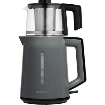 Grundig CM 1020 Cam Demlikli 1650 W Çelik Gövdeli Gri Retro Çay Makinesi