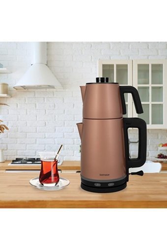 Goldmaster Sefam By-5314 Çelik Demlikli 2200 W Çelik Gövdeli Rose Gold Vintage Çay Makinesi