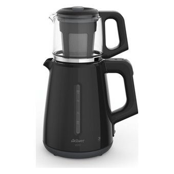 Arzum AR3061 Cam Demlikli 1700 W Plastik Gövdeli Siyah Retro Çay Makinesi