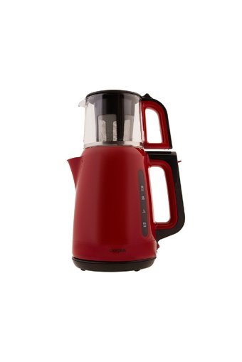 Cookplus 1501 Cam Demlikli 1500 W Plastik Gövdeli Kırmızı Retro Çay Makinesi