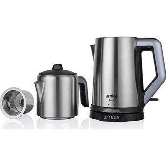 Arnica IH31050 Çelik Demlikli 2000 W Çelik Gövdeli Gri Retro Çay Makinesi