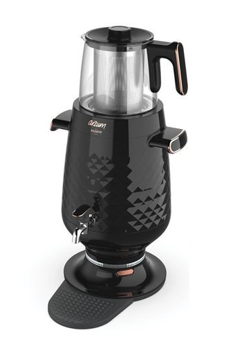 Arzum AR3083 - B Cam Demlikli 2200 W Plastik Gövdeli Siyah Çay Makinesi