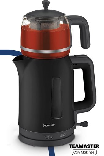 Goldmaster IN-6301 TeaMaster Cam Demlikli 2200 W Plastik Gövdeli Siyah Vintage Çay Makinesi