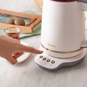 Homend Royaltea 1760H Konuşan Cam Demlikli 1800 W Plastik Gövdeli Krem Çay Makinesi