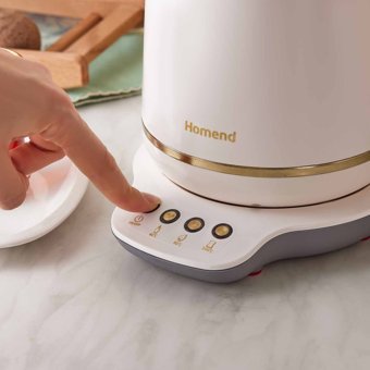 Homend Royaltea 1760H Konuşan Cam Demlikli 1800 W Plastik Gövdeli Krem Çay Makinesi