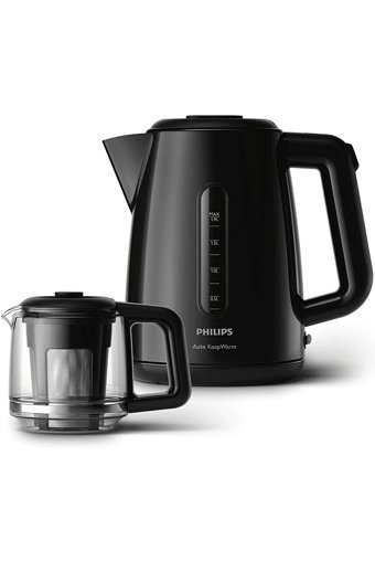 Philips Cam Demlikli 1700 W Plastik Gövdeli Siyah Çay Makinesi