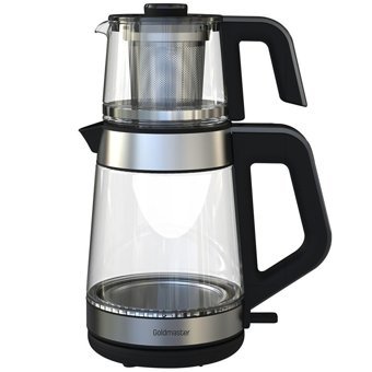 Goldmaster GM-8325 Deluxe Cam Demlikli 1900 W Işıklı Cam Gövdeli İnox Vintage Çay Makinesi
