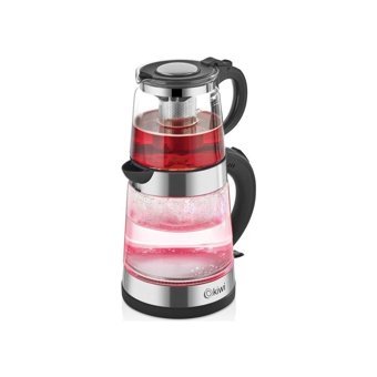 Kiwi KTM - 2908 Cam Demlikli 2200 W Işıklı Cam Gövdeli Şeffaf Çay Makinesi