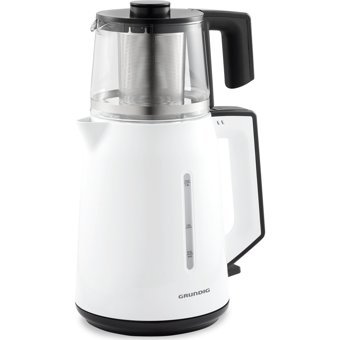 Grundig TM 4961 Konuşan Cam Demlikli 1650 W Plastik Gövdeli Beyaz Retro Çay Makinesi