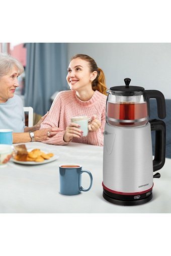 Goldmaster BY5315 Cam Demlikli 2200 W Çelik Gövdeli İnox Vintage Çay Makinesi