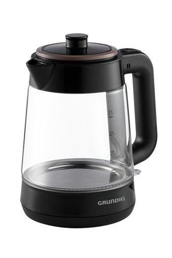 Grundig CM 4054 Cam Demlikli 1900 W Işıklı Çelik Gövdeli Siyah Retro Çay Makinesi