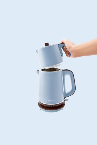 Homend Vintage Royaltea 1735H Çelik Demlikli 2000 W Çelik Gövdeli Mavi Vintage Çay Makinesi