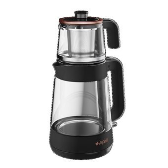 Arçelik CM 6964 S Resital Cam Demlikli 1900 W Işıklı Cam Gövdeli Siyah Retro Çay Makinesi