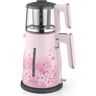 Arzum AR3060-DS Harman Cam Demlikli 1650 W Plastik Gövdeli Pembe Vintage Çay Makinesi