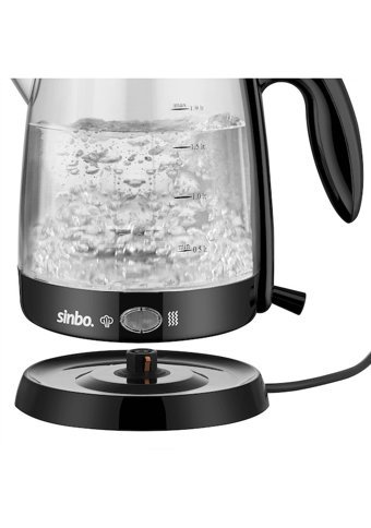 Sinbo Crystal Cam Demlikli 2200 W Işıklı Cam Gövdeli Şeffaf Retro Çay Makinesi