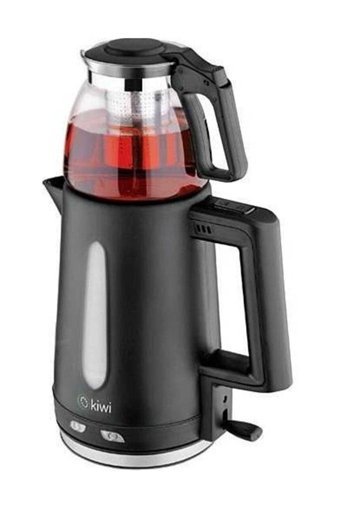 Kiwi KTM-2907 Cam Demlikli 2200 W Plastik Gövdeli Siyah Vintage Çay Makinesi