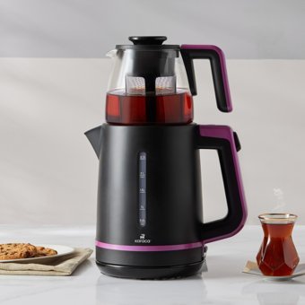 Karaca Maxi Tea XL Cam Demlikli 1700 W Plastik Gövdeli Siyah Çay Makinesi