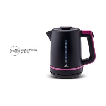 Karaca Maxi Tea XL Cam Demlikli 1700 W Plastik Gövdeli Siyah Çay Makinesi