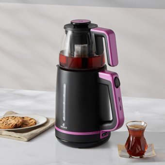 Karaca Maxi Tea XL Cam Demlikli 1700 W Plastik Gövdeli Siyah Çay Makinesi