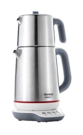 Homend Royal Tea 1709 Konuşan Çelik Demlikli 1800 W Çelik Gövdeli İnox Retro Çay Makinesi
