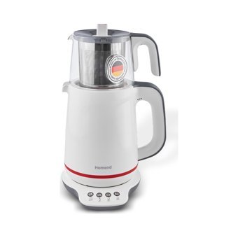 Homend Royaltea 1721H Cam Demlikli 1800 W Plastik Gövdeli Krem Retro Çay Makinesi