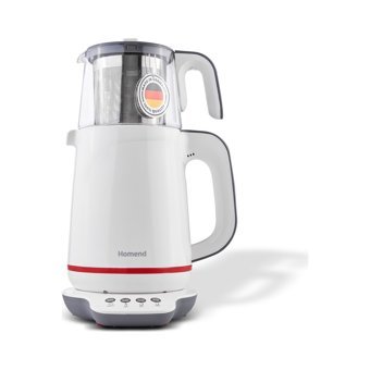 Homend Royaltea 1721H Cam Demlikli 1800 W Plastik Gövdeli Krem Retro Çay Makinesi