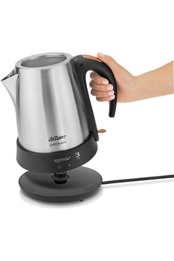 Arzum AR3003 Cam Demlikli 1650 W Çelik Gövdeli İnox Retro Çay Makinesi