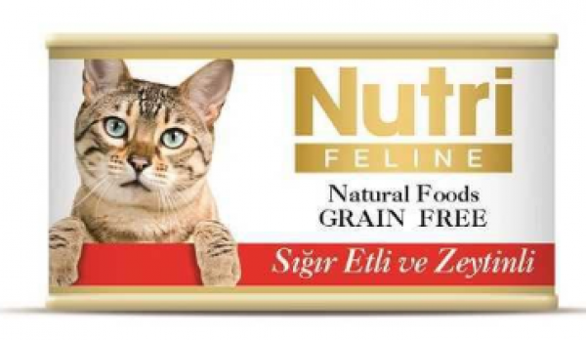 Nutri Feline Sığır Etli Zeytinli Yetişkin Yaş Kedi Maması 85 gr