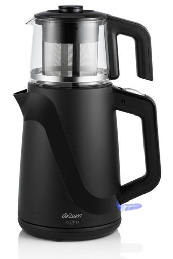 Arzum AR3062 Cam Demlikli 1650 W Plastik Gövdeli Siyah Çay Makinesi