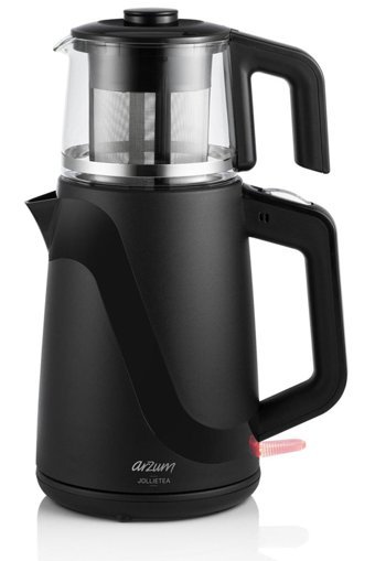 Arzum AR3062 Cam Demlikli 1650 W Plastik Gövdeli Siyah Çay Makinesi