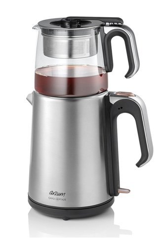 Arzum AR3024-CD Cam Demlikli 1650 W Çelik Gövdeli İnox Retro Çay Makinesi