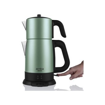 Arnica Demli Mint IH33153 Çelik Demlikli 1800 W Çelik Gövdeli Mint Yeşili Çay Makinesi