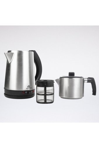 Dökümçelik DÇ 1700 Çelik Demlikli 1500 W Çelik Gövdeli Gri Çay Makinesi