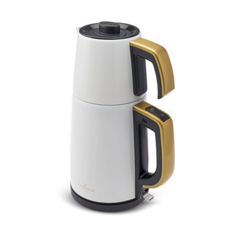 Karaca Retro Tea Çelik Demlikli 1650 W Çelik Gövdeli Krem Retro Çay Makinesi