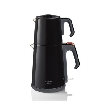 Arzum AR 3080 Çelik Demlikli 1650 W Çelik Gövdeli Siyah Retro Çay Makinesi