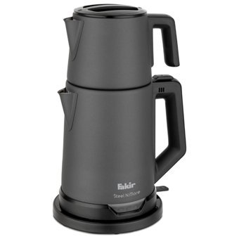 Fakir Steel N More Çelik Demlikli 1650 W Çelik Gövdeli Antrasit Çay Makinesi