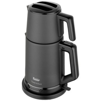 Fakir Steel N More Çelik Demlikli 1650 W Çelik Gövdeli Antrasit Çay Makinesi
