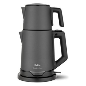 Fakir Steel N More Çelik Demlikli 1650 W Çelik Gövdeli Antrasit Çay Makinesi