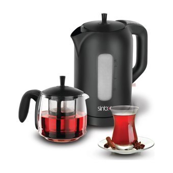 Sinbo STM-5812 Cam Demlikli 1800 W Plastik Gövdeli Siyah Çay Makinesi
