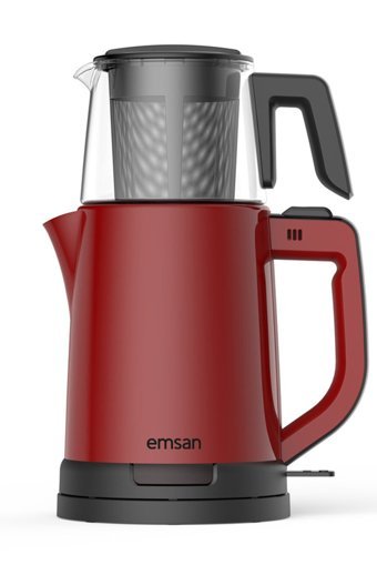 Emsan Handy Pro Cam Demlikli 1800 W Plastik Gövdeli Kırmızı Çay Makinesi