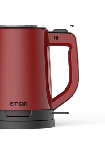 Emsan Handy Pro Cam Demlikli 1800 W Plastik Gövdeli Kırmızı Çay Makinesi