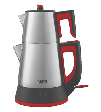 Vestel 1000 X Çelik Demlikli 1800 W Çelik Gövdeli İnox Retro Çay Makinesi