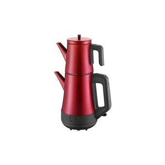 Aryıldız Çaymania 1001 Çelik Demlikli 1800 W Çelik Gövdeli Kırmızı Vintage Çay Makinesi