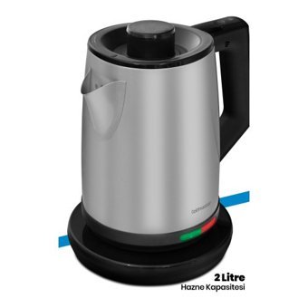 Goldmaster ProInox Plus A Çelik Demlikli 2200 W Çelik Gövdeli İnox Retro Çay Makinesi