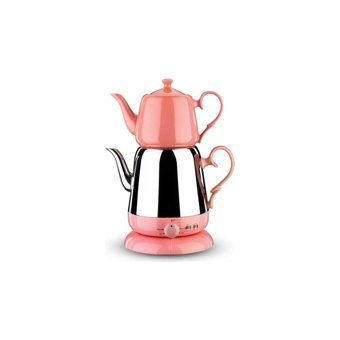 Korkmaz Nosta A339 - 01 Porselen Demlikli 2000 W Çelik Gövdeli İnox-Pembe Çay Makinesi
