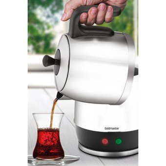 GoldMaster Çelik Demlikli 2200 W Çelik Gövdeli İnox Çay Makinesi